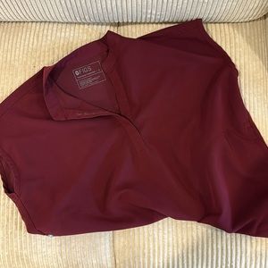 FIGS Rafaela Oversized Scrub Top - Burgundy | S